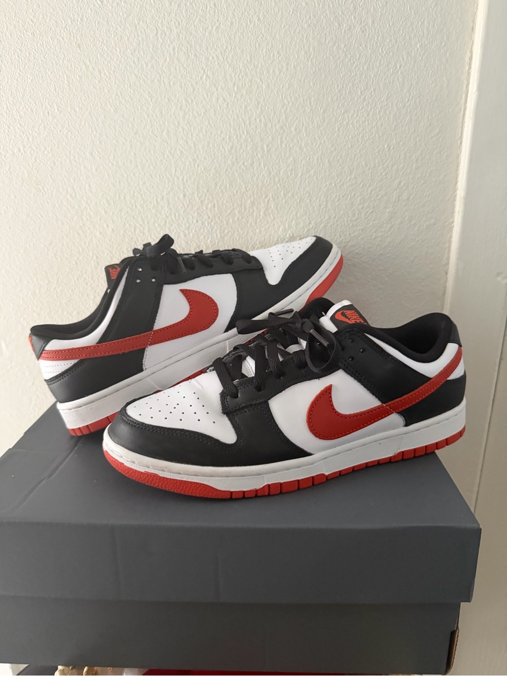 Nike Dunk Low Dragon Red White Black Sneakers Retro OG DV0833-108 US Mens Size 9